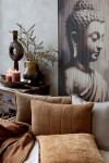 Chic Antique Prošívaný povlak na polštář Aix Vintage Clay 40 × 60 cm, hnědá barva, textil