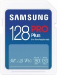 SAMSUNG PRO Plus SDXC 128 GB Class 10 U3 čtení: až 180MBs zápis: až 130MBs vhodné PRO 4K