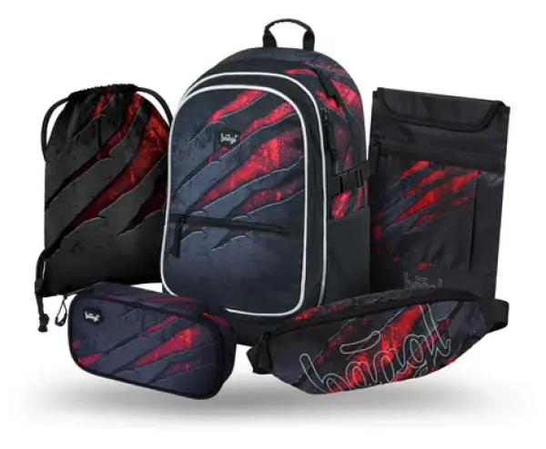 BAAGL SET 5 Core Láva: batoh, penál, sáček, ledvinka, obal na notebook (A-36537)