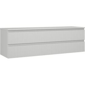 MEXEN/S - Rivel koupelnová skříňka pod umyvadlo 160 cm s deskou, 2 zásuvky, reliéf , šedá mat 91A20-16047-2-BFFC62