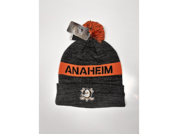 Fanatics Pánská zimní čepice Anaheim Ducks NHL Authentic Pro Rink Beanie Cuff With POM