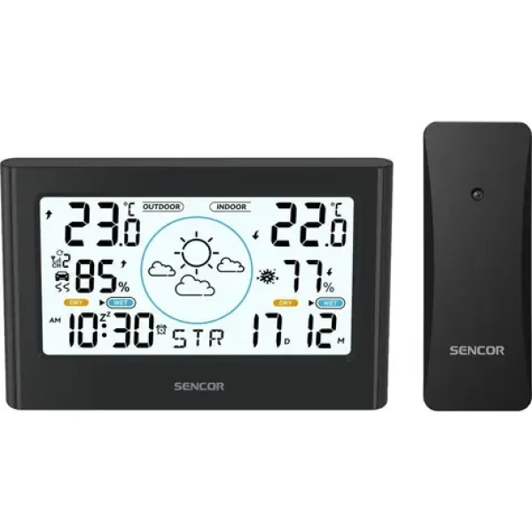 Sencor SWS 2600 / Meteostanice / Bezdrátový senzor / Předpověď počasí / LCD displej / Dosah 80 m