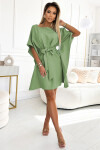 Dámské šaty se zavazováním v pase SOFIA 287-27 Olivová - Numoco olivovo zelená L/XL