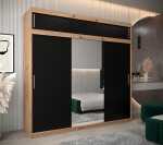 Šatní skříň Abi T1 s nástavcem Barva korpusu: Bílá, Rozměry: 250 cm, Dveře: Dub artisan
