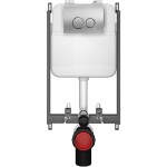 CERANO - Kompletní WC set Basic/Cesso - černá matná - WC tlačítko Dualo/Stříbrná - pro zazdění - 49x36 CER-8050BD86341
