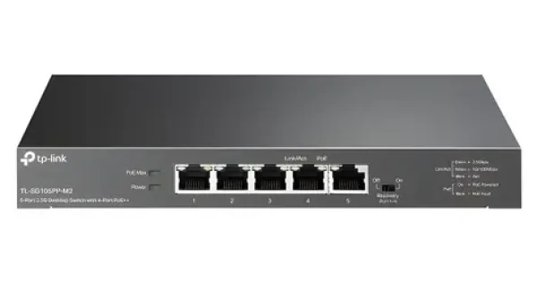 TP-Link TL-SG105PP-M2 / Switch / 5x 2,5Gb / 4x PoE++ / fanless (TL-SG105PP-M2)
