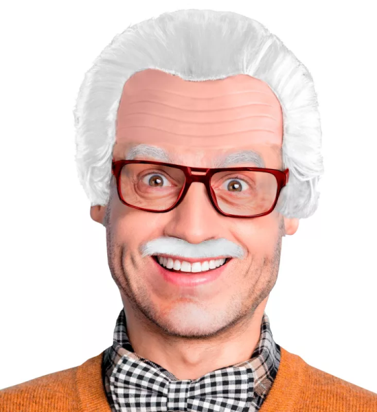 Ptakoviny.cz Sada pleš děda s knírem a brýlemi