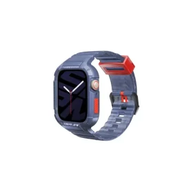 SKINARMA silikonový řemínek a ochranné pouzdro pro Apple Watch 45/44 mm modrá (8886461244984)