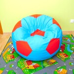 FRONTI Dětský taburet MÍČ 40 cm - světlemodrá + červená