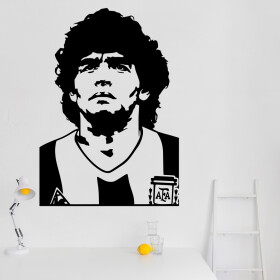 Samolepka Diego Maradona Barva: černá, Velikost: 80 x 57 cm