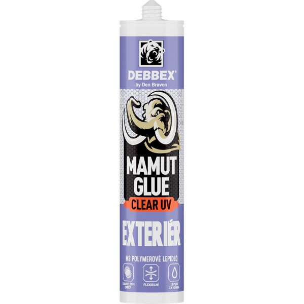 Montážní lepidlo MAMUT GLUE Clear UV, 290ml, transparentní, DEBBEX