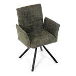 Židle jídelní, zelená látka, černý kov, otočný mechanismus 90°/90° (L/P) - funkce reset