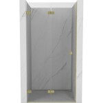 MEXEN/S - Lunar-F skládací sprchové dveře levé 95, transparent, zlatá kartáčovaná 836-095-000-55-00-L