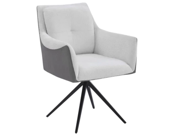 Jídelní židle Malibu, šedá ekokůže/krémová strukturovaná látka