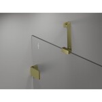 MEXEN/S - Lunar sprchový kout dveře křídlové pravá 90 x 80, transparent, zlato kartáčovaná 834-090-080-55-00-P
