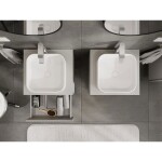 MEXEN/S - Rivel koupelnová skříňka pod umyvadlo 50 cm s deskou, 2 zásuvky, reliéf , šedá mat 91A20-05047-2-BFFC62