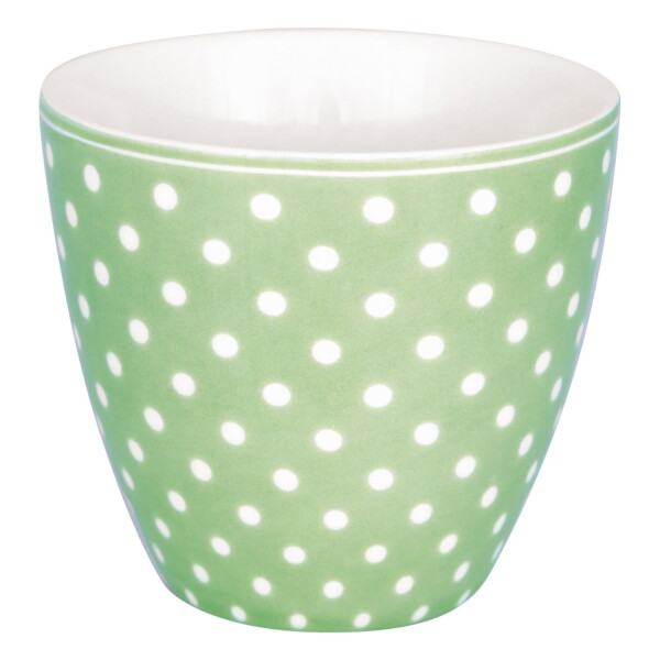 GREEN GATE Latte cup Dotty Pale Green 300 ml, zelená barva, porcelán 300ml