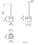 IDEAL STANDARD - IOM Square WC kartáč s držákem, matné sklo/chrom E2194AA