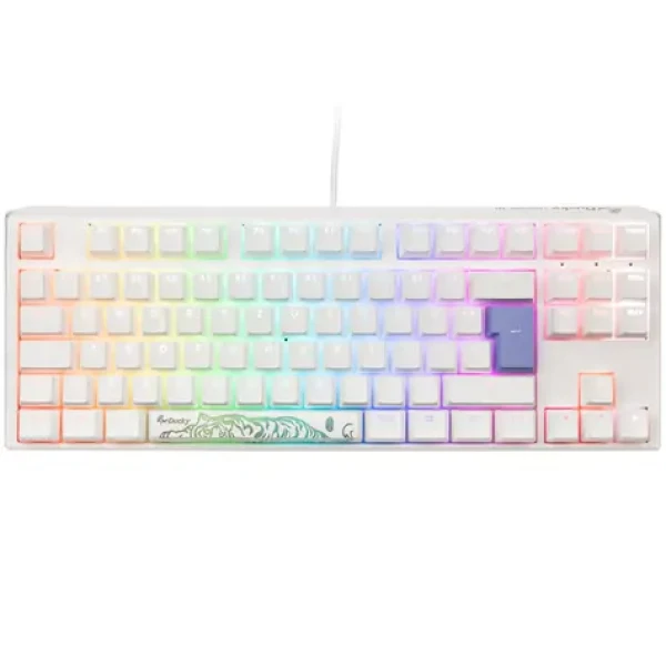 Ducky One 3 Classic TKL Cherry MX-Red bílá / herní klávesnice / podsvícená / mechanická / drátová USB-C / DE (DKON2187ST-RDEPDPWWWSC1)