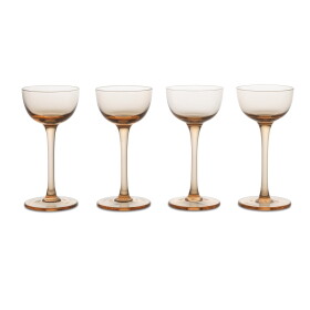 Ferm Living Sklenička na likér Host Blush 40 ml – set 4 ks, růžová barva, hnědá barva, sklo