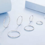 Stříbrné náušnice kruhy Francesca - průměr 21 mm, stříbro 925/1000, Stříbrná