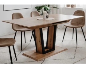 Rozkládací jídelní stůl Laria 160x90 cm, dub artisan/černý