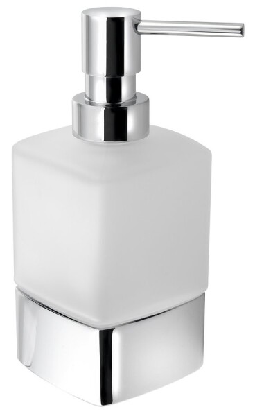 Gedy - LOUNGE dávkovač mýdla na postavení, 280 ml, mléčné sklo, chrom 545513