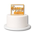 Dortisimo Plastová dekorace na dort Happy Birthday oranžová (bez zápichu)