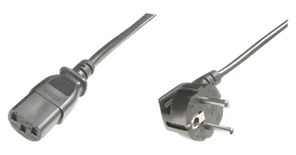 Digitus napájecí kabel CEE 7/7 pravoúhlý-C13 černý / Napájecí kabel / 0,75m / H05VV-F3G 0.75mm2 (AK-440109-008-S)