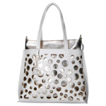 Stylová dámská koženková kabelka na rameno LB Liza, krémová