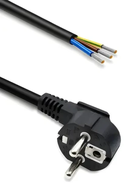 Napájecí kabel SCHUKO CEE 7/7 úhlový / Napájecí kabel / měď / 3x1,0 mm2 / 1,8 m (54608)