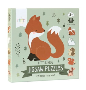 A Little Lovely Company Dětské puzzle Forest Friends, zelená barva, papír