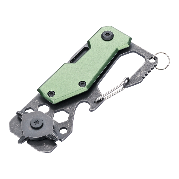 TROIKA multifunkční nářadí - TOOLINATOR, ocel/hliník, 10 funkcí, šedo-zelená