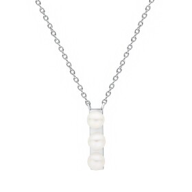 Stříbrný náhrdelník se sladkovodní perlou - stříbro 925/1000, 50 cm Bílá