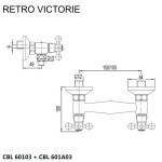 MEREO - Sprchová nástěnná baterie, Retro Viktorie, 100 mm, bez příslušenství, chrom CBL601A03