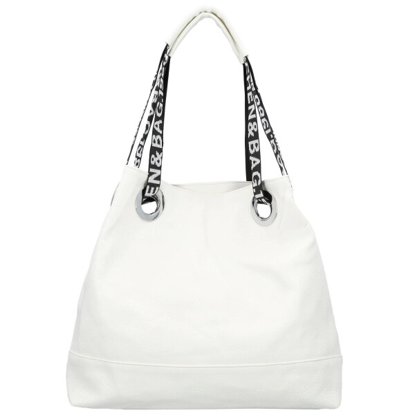 Módní dámská koženková kabelka na rameno Žanet, bílá