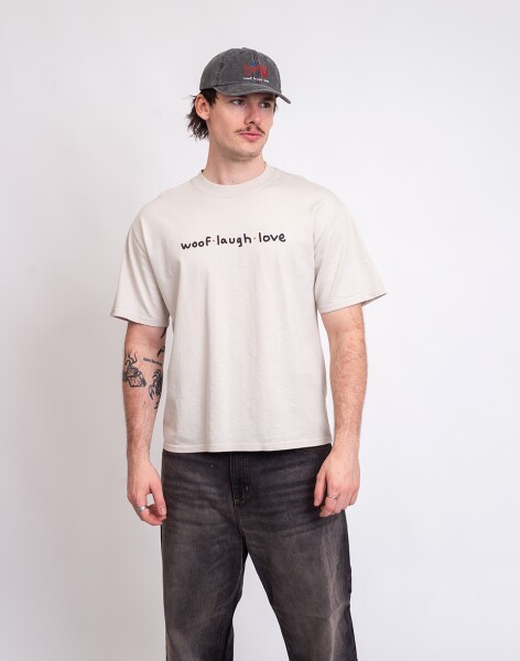 Tričko Dog Owners Club Woof laugh love Faded Bone