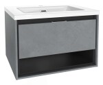 Kielle - Meara Skříňka s umyvadlem 60 cm, beton/matná černá 50026S605