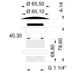 INVENA - CLICK-CLACK umyvadlový, černá, matt s přepadem SC-B1-CZP-W