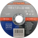 STHOR Řezný kotouč na kov 115x1,0x22 mm / Řezný kotouč / Průměr 115 mm / Tloušťka 1 mm