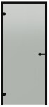 Dveře do parní sauny ALU HARVIA 7x19, satinované 690x1890 mm, černý rám CDA71905BLL