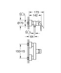 GROHE - Lineare New Sprchová baterie, kartáčovaný Cool Sunrise 33865GN1