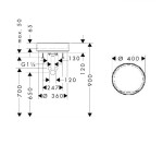 HANSGROHE - Xuniva Evo S Umyvadlo na desku, průměr 40 cm, bez přepadu, bez otvoru pro baterii, matná černá 60323670