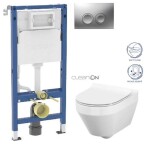 GEBERIT DuofixBasic s matným tlačítkem DELTA21 + WC CERSANIT CLEANON CREA OVÁL + SEDÁTKO 458.103.00.2 21MA CR1