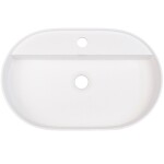 DEANTE - Silia alabastrové žulové umyvadlo, deskové, s policí na baterii - oválné CQS_AU6B