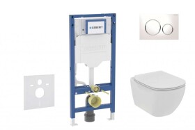 GEBERIT - Duofix Set předstěnové instalace, klozetu Tesi a sedátka softclose, tlačítko Sigma20, bílá/chrom SANI11CD3111