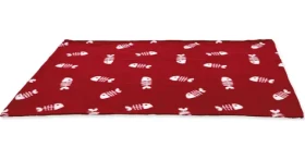 TRIXIE Flísová deka BEANY 100x70 cm vínová s rybí kostrou / Deka pro psy / Fleece / Praní 60 °C (G14-37193)