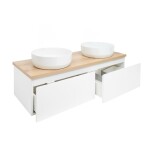 Koupelnová skříňka s krycí deskou SAT B-Way 119x30x45 cm bílá lesk BWAY120WDOAKU2 BWAY120WDOAKU2