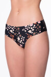 TANGA KALHOTKY PEGGY BROWN ČERNÁ/ KVĚTINOVÁ XL