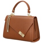 Elegantní dámská kožená kabelka do ruky Armina, koňaková